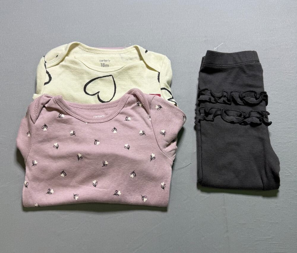 NWT Carter's Snug Fit 3-Piece Outfit Set Baby Girls 18M Multicolor 100% Cotton